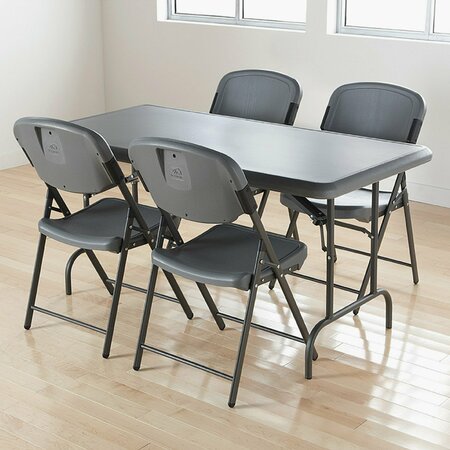 Iceberg IndestrucTable Industrial Folding Table, Rectangular, 60 in. x 30 in. x 29 in., Charcoal 65217